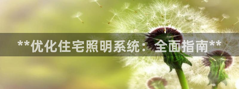 **优化住宅照明系统：全面指南**